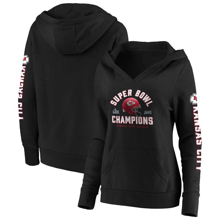 Women's Kansas City Chiefs NFL Pro Line by Fanatics Branded Super Bowl LIV Champions Lateral Pullover Hoodie Black.jpeg,We sell and wholesale Women's Kansas City Chiefs NFL Pro Line by Fanatics Branded Super Bowl LIV Champions Lateral Pullover Hoodie Black.jpeg on line form chian!